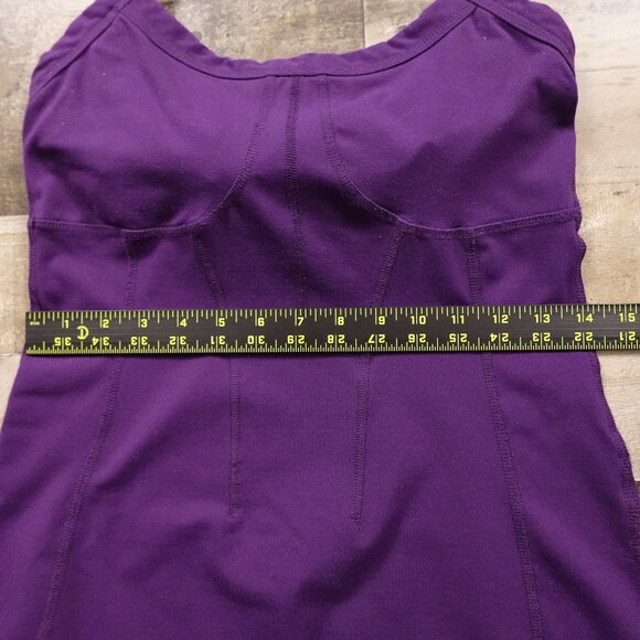 Athleta‎ Modra Halter Dress Women’s 6P Purple Built-In Bra Athleisure Bodycon - Picture 4 of 12